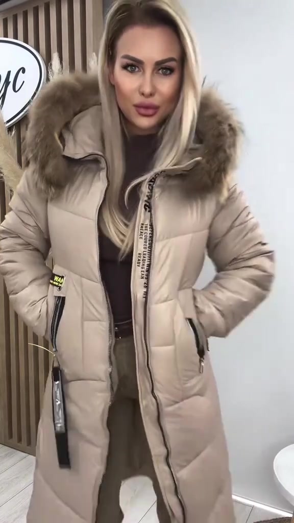 Elysavine™- Manteau Long Hiver avec Col en Fourrure