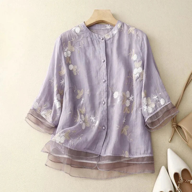 Lauri™ - Blouse brodée