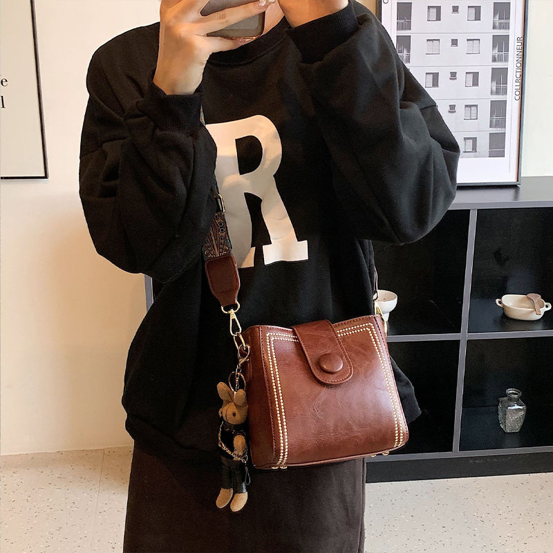 Marguerite™ - Sac Carré Rétro en PU Souple pour Femmes
