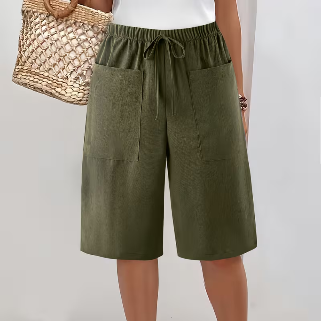 Xarelle - Short long femme avec poches et cordon ajustable