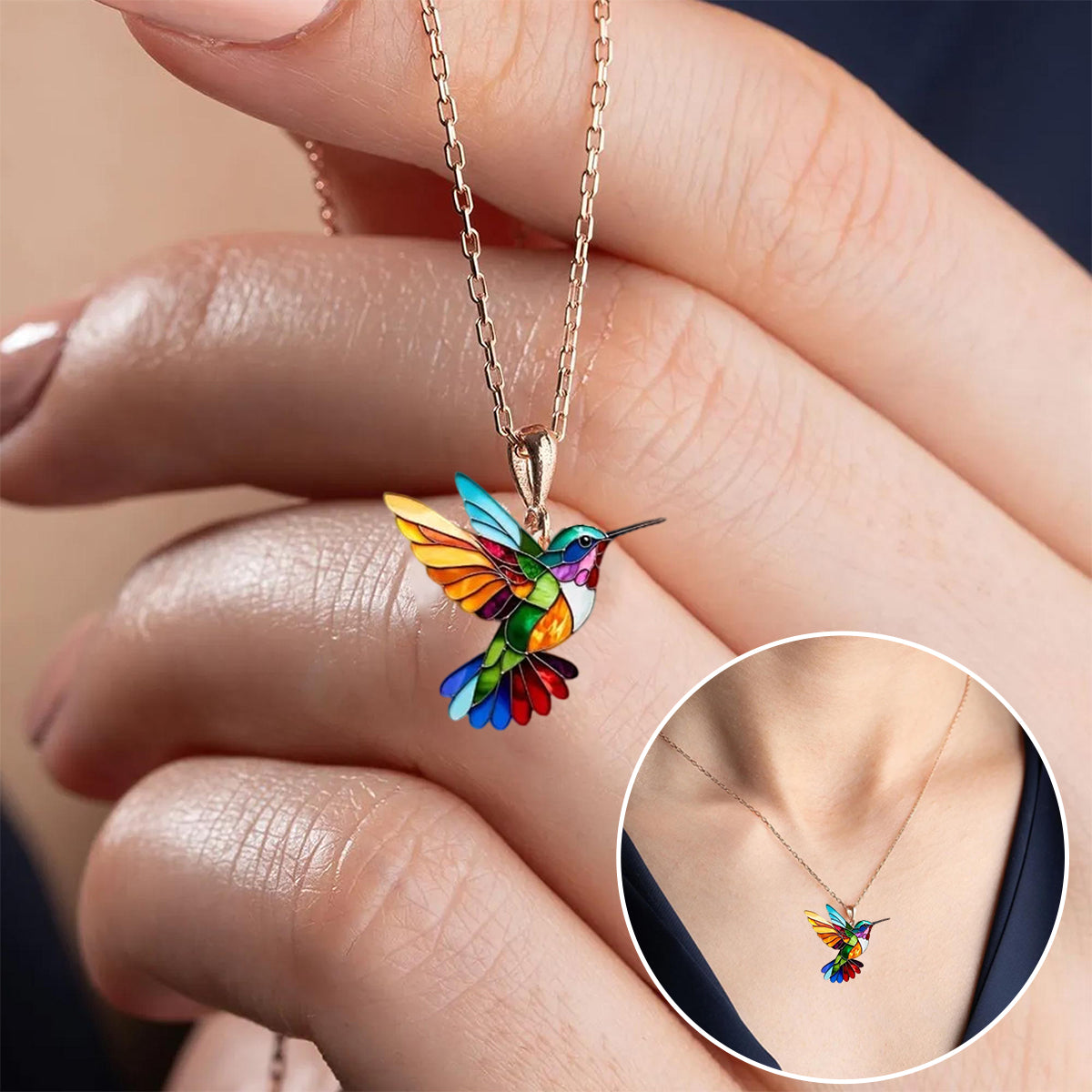 Helirianne - Collier et Boucles d’Oreilles Colibri Élégants