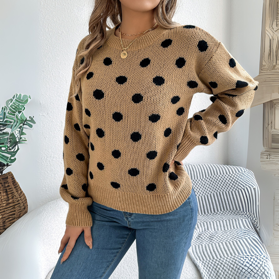 Maud™ - Pull Tricoté à Pois Élégant et Confortable