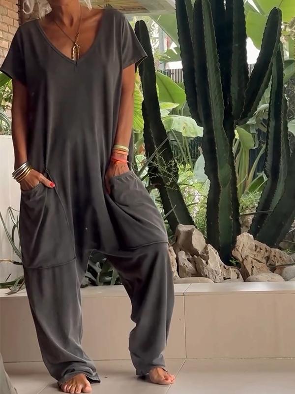 Zaria™ - Combinaison Élégante à Col V : Un Style Simple, Sophistiqué et Polyvalent
