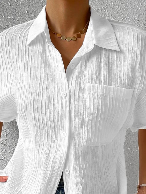 Plyora™ - Chemisier Femme Ample Boutonné Col Classique Style Casual