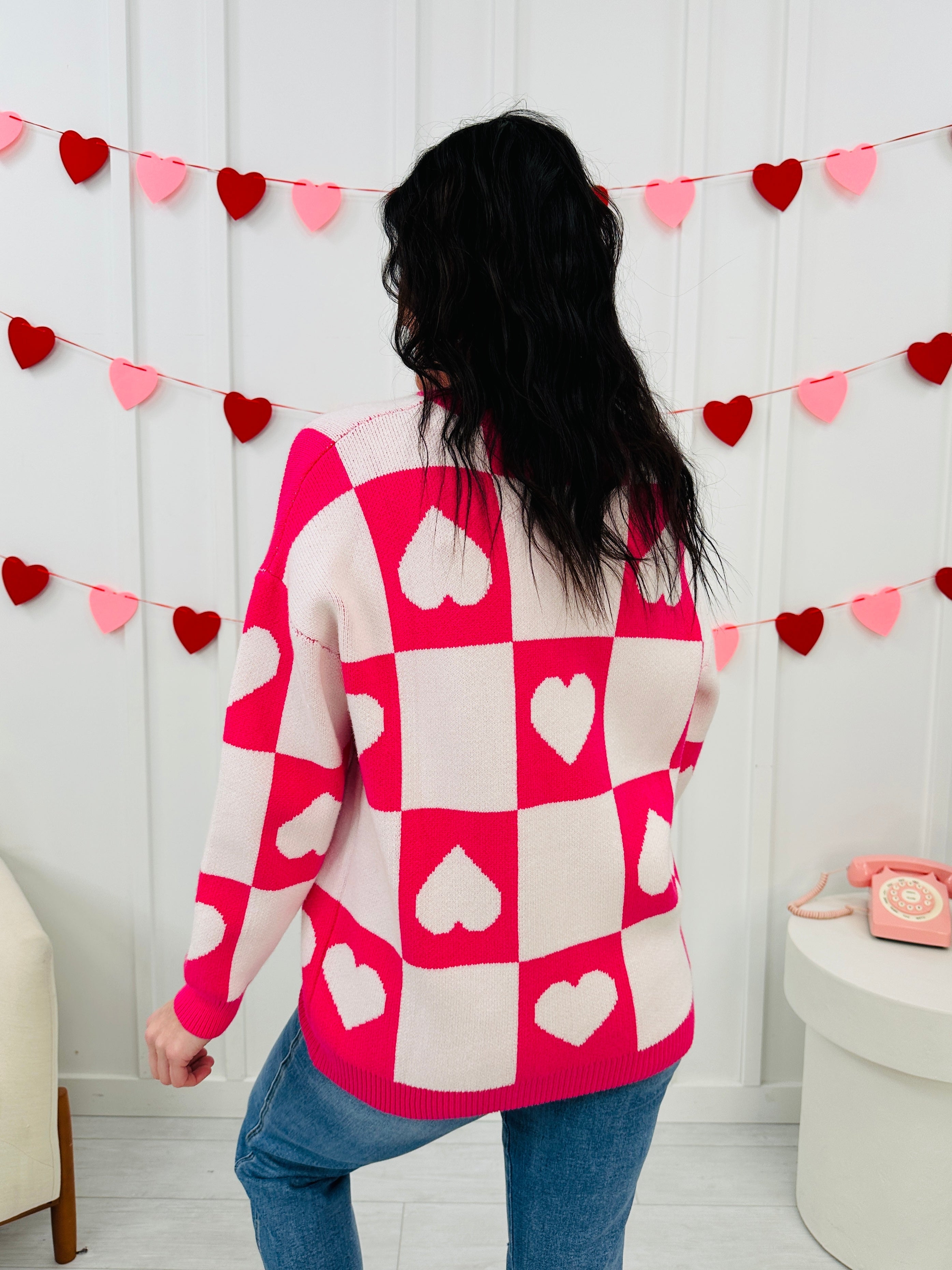 Ottilie™ - Pull Saint-Valentin à Cœurs Carreaux