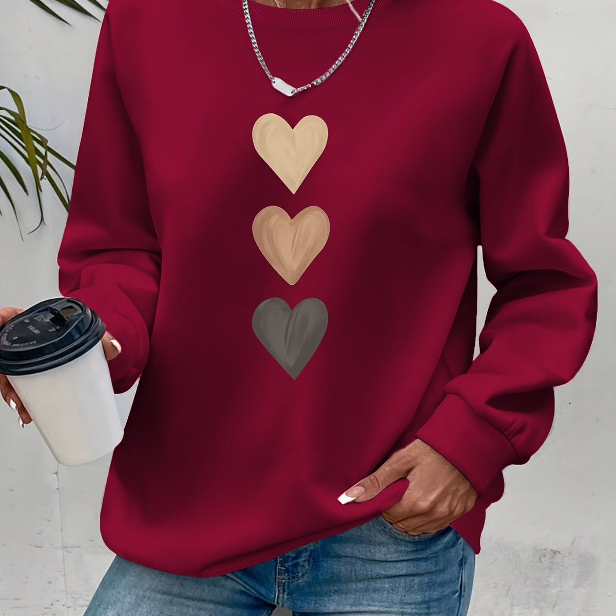 Belviera - Pull Doux à Motif Cœur