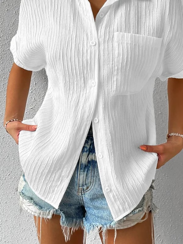 Plyora™ - Chemisier Femme Ample Boutonné Col Classique Style Casual