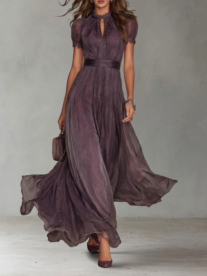 Lunvra™ - Robe Femme Longue Fluide Élégante Style Rétro Pour Soirée