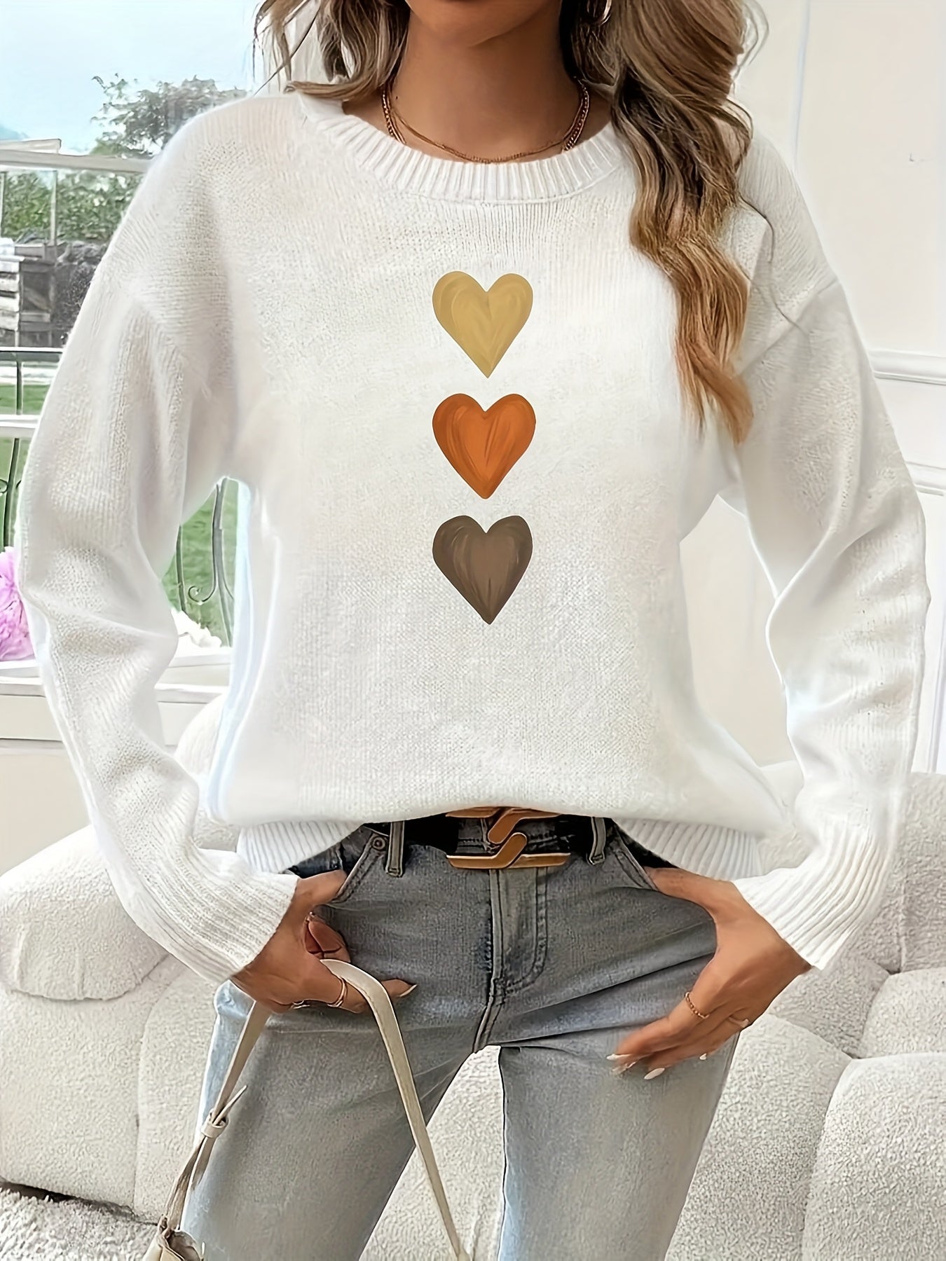Madelyn™ - Pull Cœur Géométrique Élégant