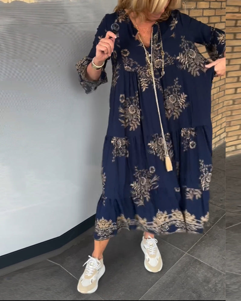 Meline™ - Robe Vintage Ample à Col V