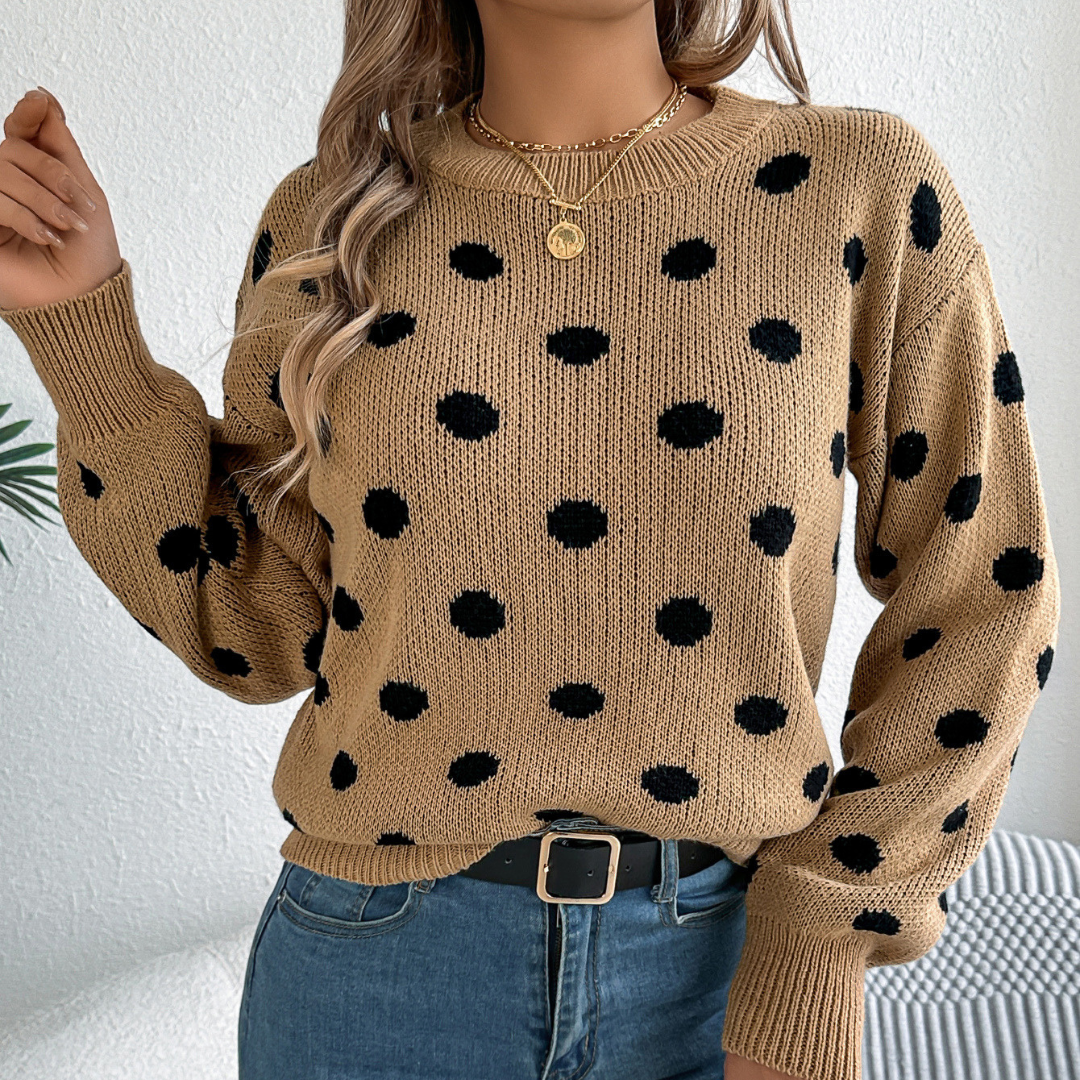 Maud™ - Pull Tricoté à Pois Élégant et Confortable