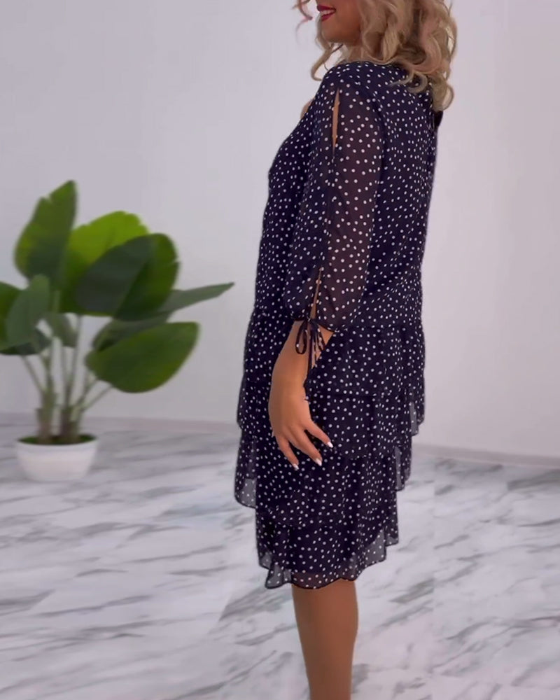 Camille™ - Robe à Pois Superposée Festive
