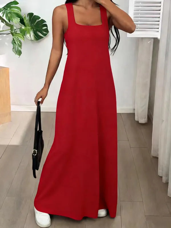 Dorissa - Robe longue femme effet deux pièces avec découpes latérales