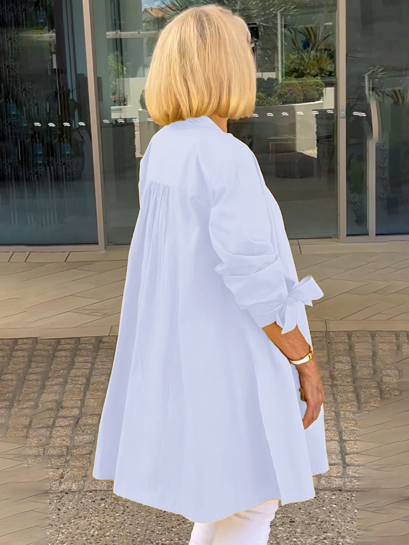 Liora™ - Veste Chemise Longue Boutonnée en Coton (Aujourd'hui seulement : 1 acheté = 1 offert !)
