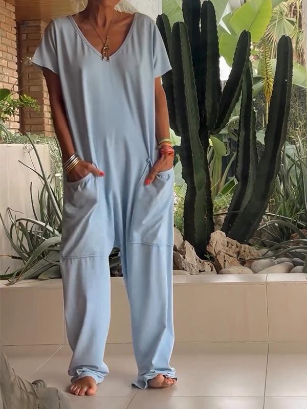 Zaria™ - Combinaison Élégante à Col V : Un Style Simple, Sophistiqué et Polyvalent