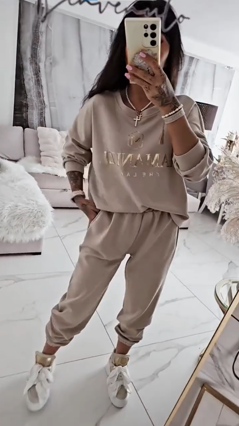 Quelisse™ - Ensemble blouse imprimée et pantalon ample pour femme