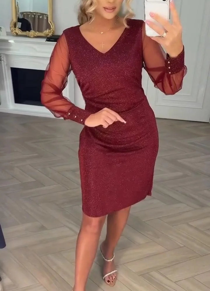 Cyenoria - Robe midi chic Lumière et Patchwork