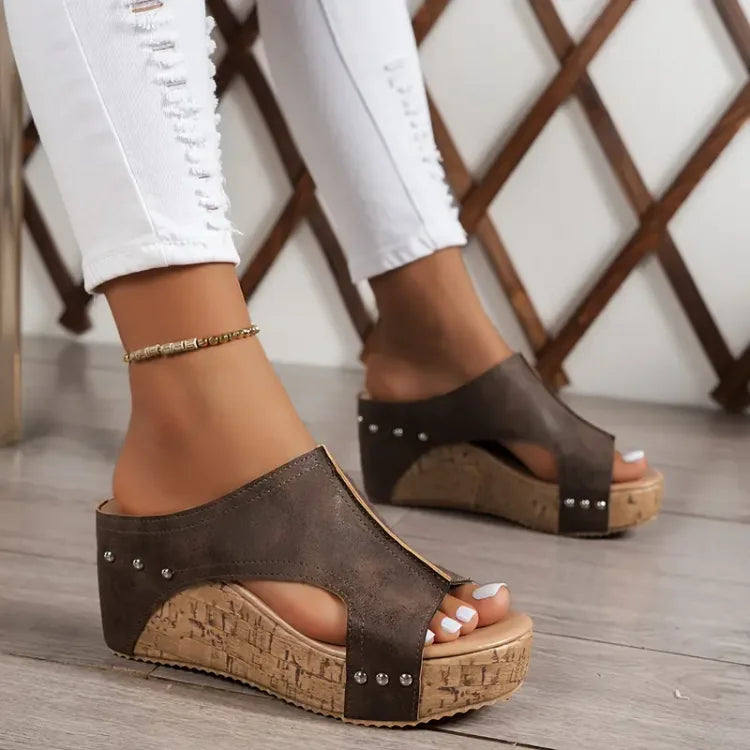 Cyravynne - Sandales compensées femme confortables à soutien orthopédique