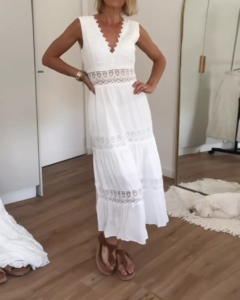 Mirna™ - Robe débardeur en dentelle avec décolleté en V