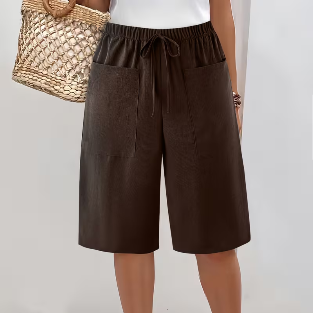 Xarelle - Short long femme avec poches et cordon ajustable