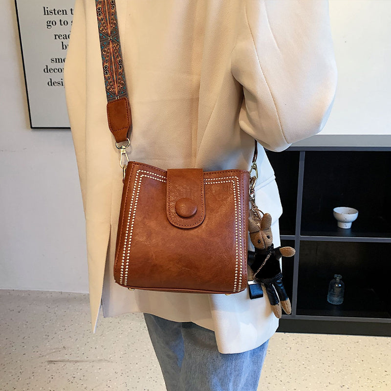 Marguerite™ - Sac Carré Rétro en PU Souple pour Femmes