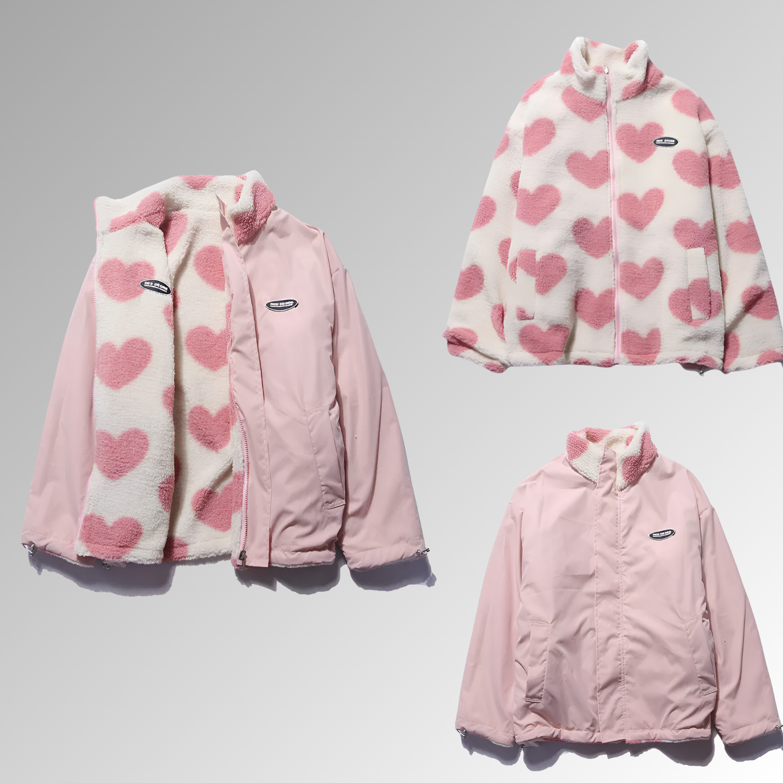 Anastasie™ - Jacket Hiver Douillet à Motifs Cœur