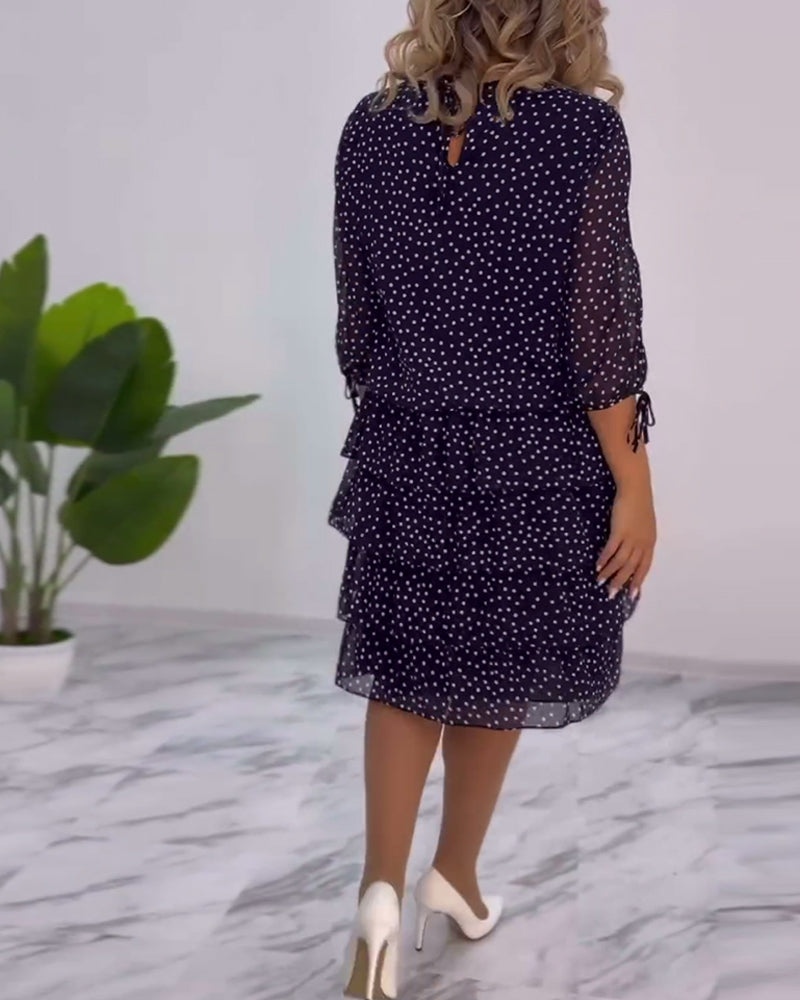 Camille™ - Robe à Pois Superposée Festive