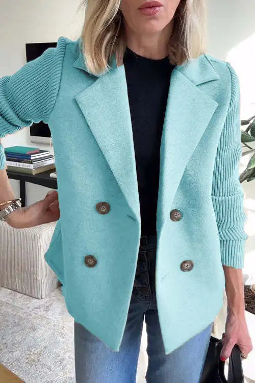 Augustine™ - Manteau Décontracté à Col avec Manches Patchwork