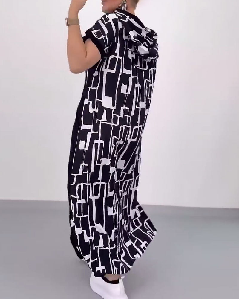Ilana™ - Robe Maxi à Contrastes et Fermeture Éclair