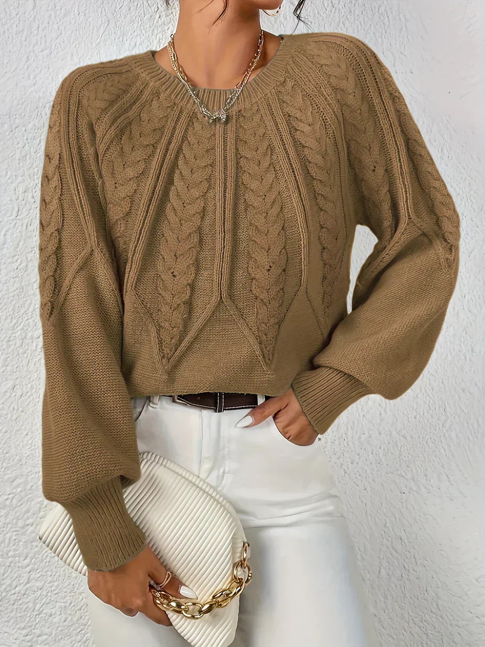 Cezanne™ - Pull épais à manches bouffantes pour femme