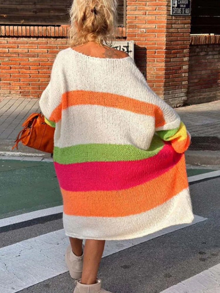 Elviana™ - Robe Pull en Cachemire à Blocs de Couleurs