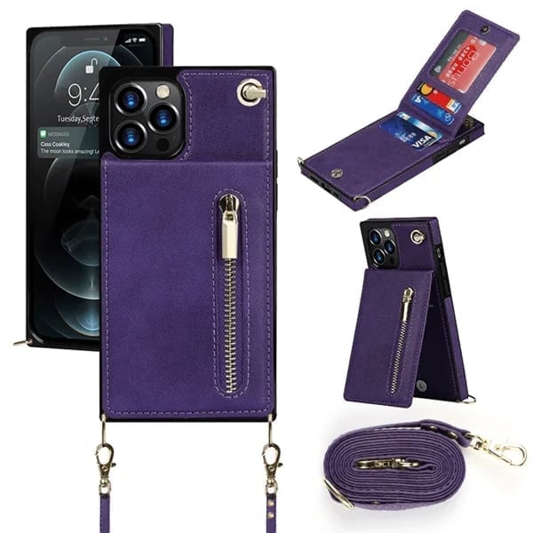 Angélique™ - Coque iPhone avec cordon et porte-cartes
