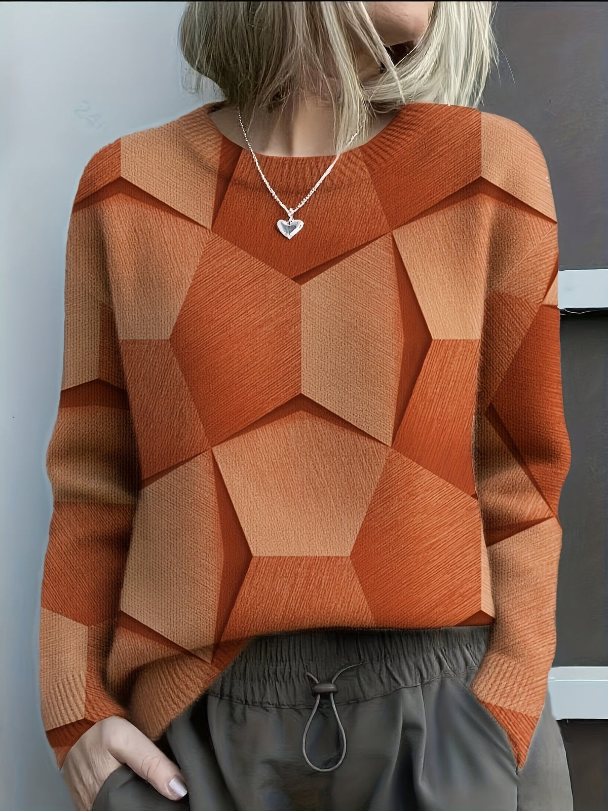 Quelirivra- Pull Géométrique Ton Terre
