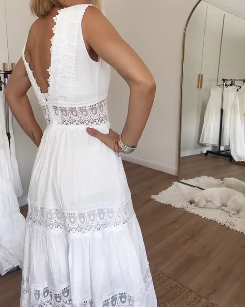 Mirna™ - Robe débardeur en dentelle avec décolleté en V