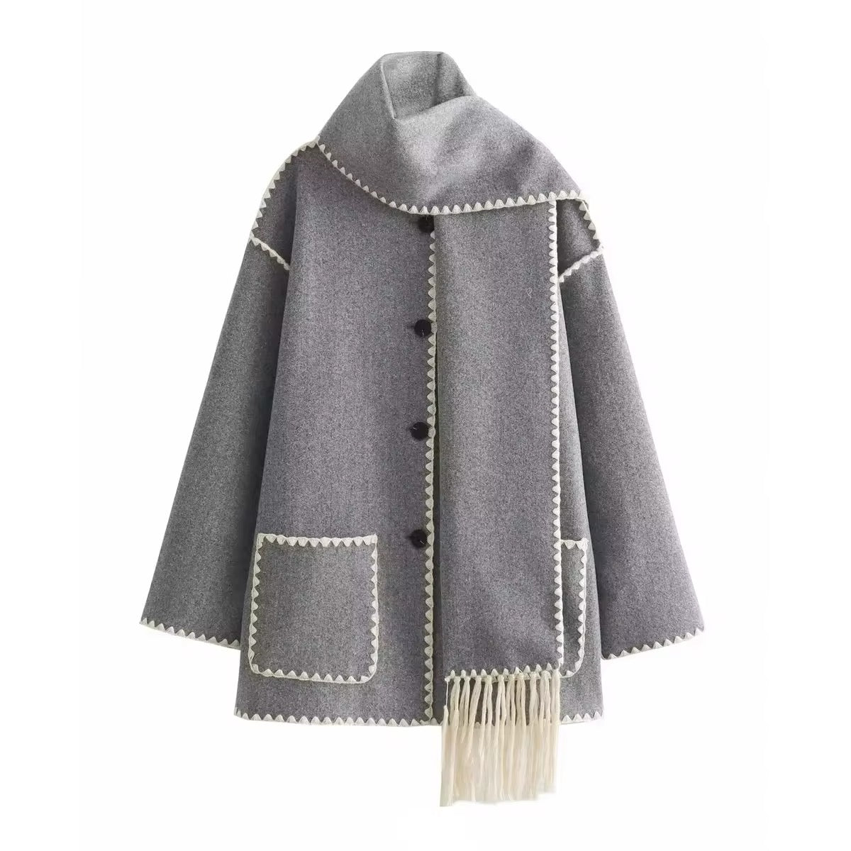 Antoinette™ - Manteau Élégant avec Col Rond et Poches