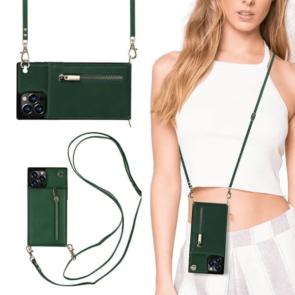 Angélique™ - Coque iPhone avec cordon et porte-cartes