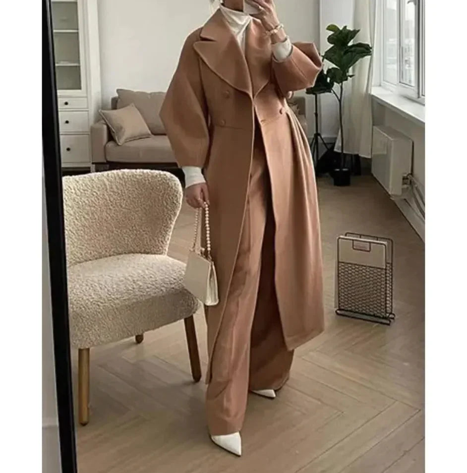 Joëlle™ - Manteau Long à Manches Lanternes Vintage
