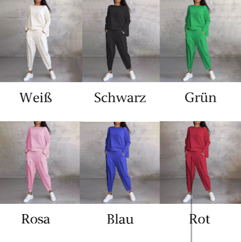 Ophélie™ - Manches longues avec col rond & Pantalon Ensemble 2 pièces