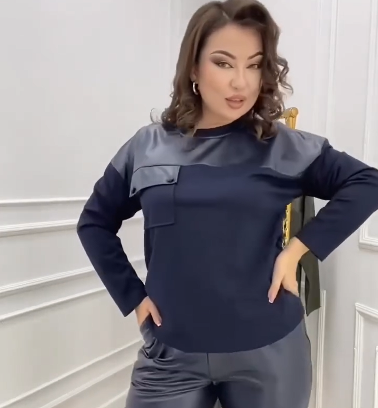 Orlisia™ - Ensemble deux pièces femme avec détails effet cuir