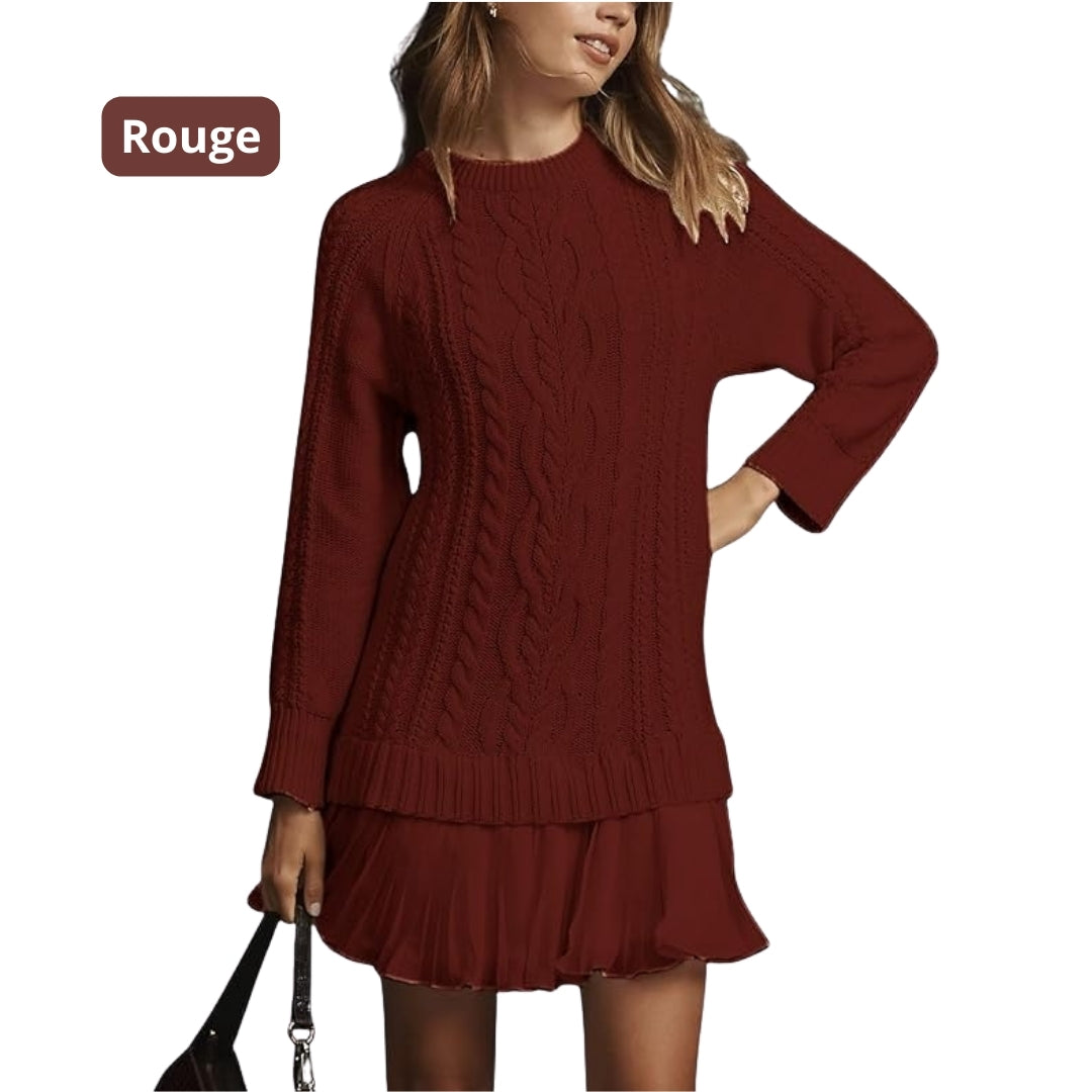 Marivessa™ - Robe Pull Torsadée Chaude et Élégante pour l’Hiver