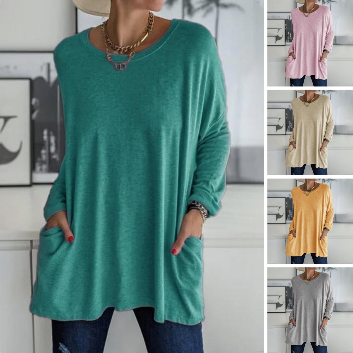 Daliah™ - T-shirt à manches longues avec poche