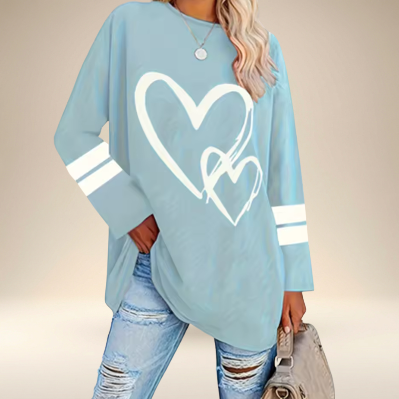 Faloria™ - Sweat Oversize Femme à Imprimé Cœur