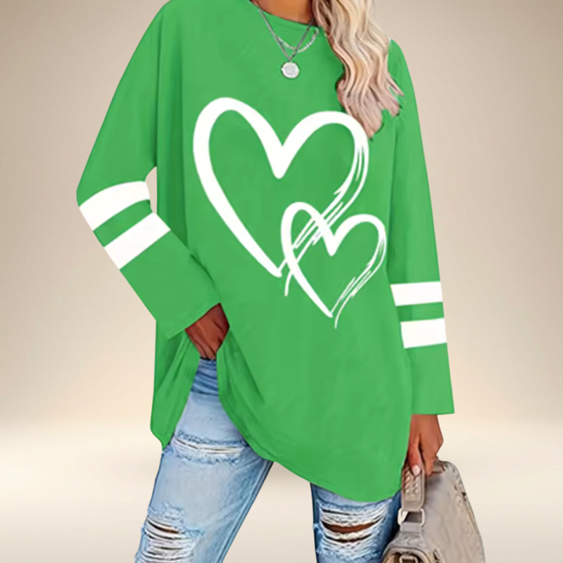 Faloria™ - Sweat Oversize Femme à Imprimé Cœur