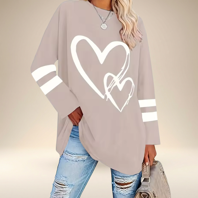 Faloria™ - Sweat Oversize Femme à Imprimé Cœur