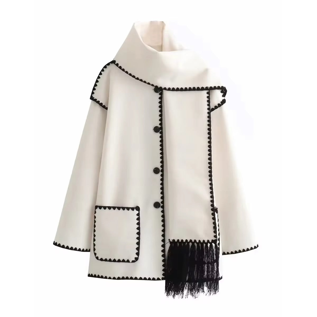 Antoinette™ - Manteau Élégant avec Col Rond et Poches