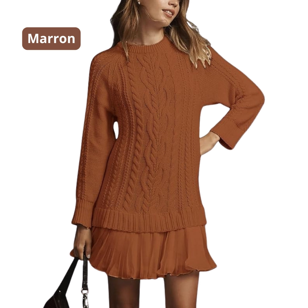 Marivessa™ - Robe Pull Torsadée Chaude et Élégante pour l’Hiver