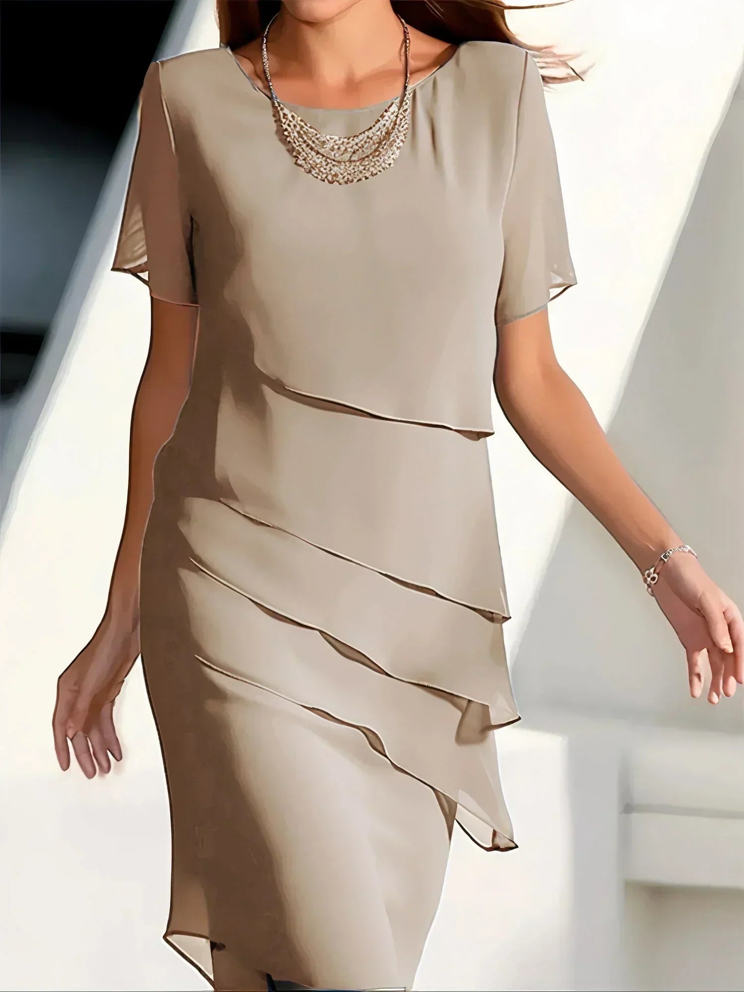 Quitterie™ - Robe Élégante avec Couverture du Ventre