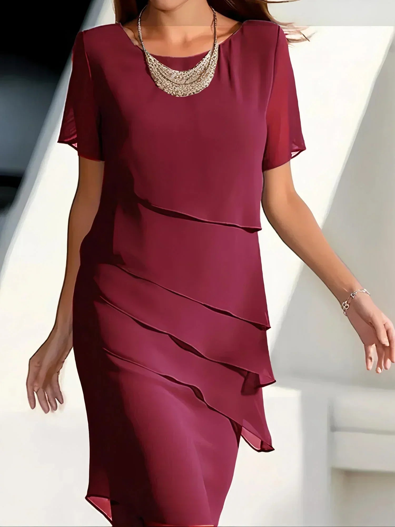 Quitterie™ - Robe Élégante avec Couverture du Ventre
