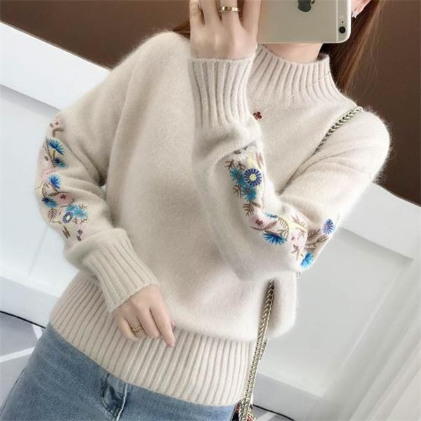 Andrée™ - Pull Brodé de Fleurs Épais
