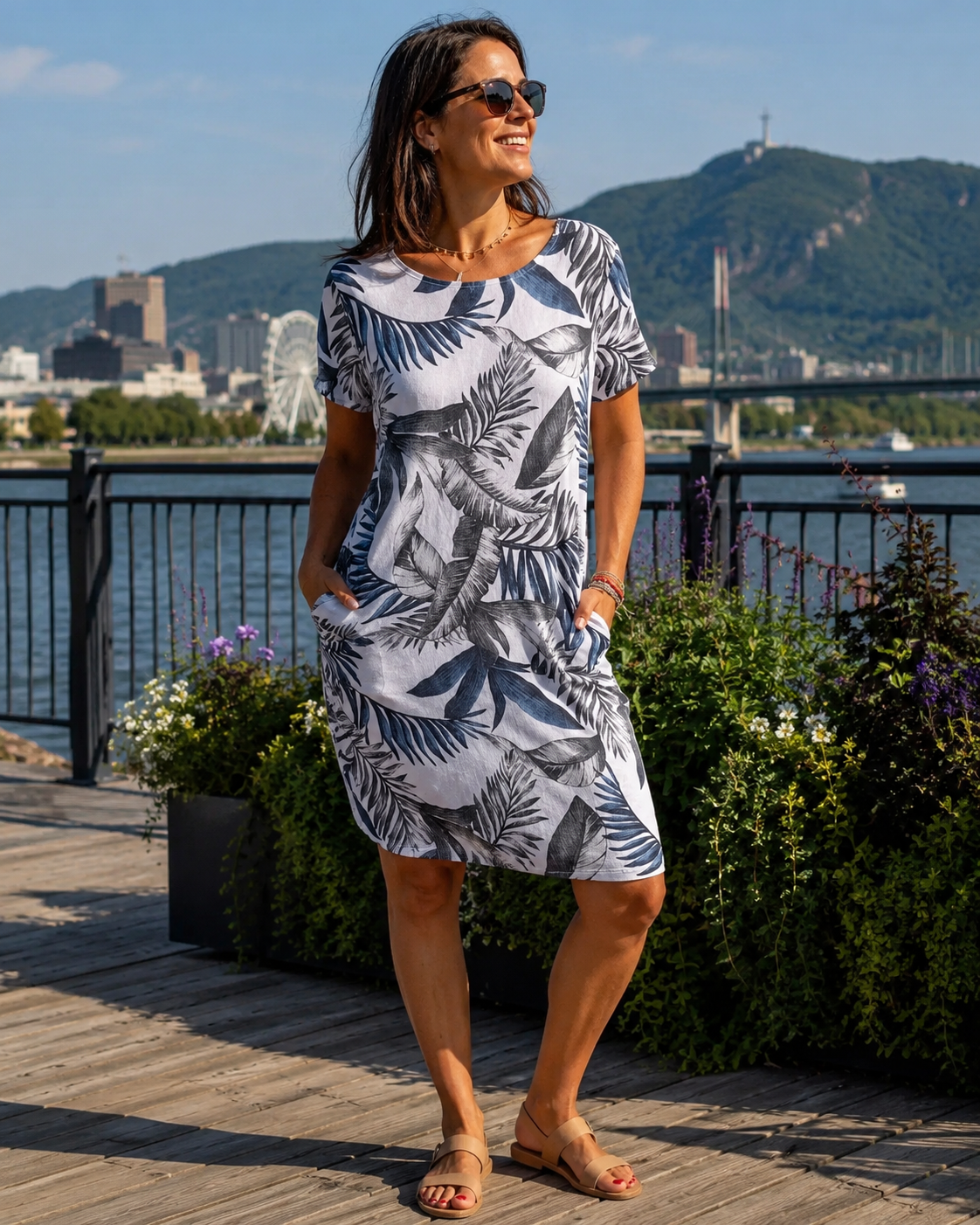 Kaevyn - Robe femme fluide à imprimé jardin